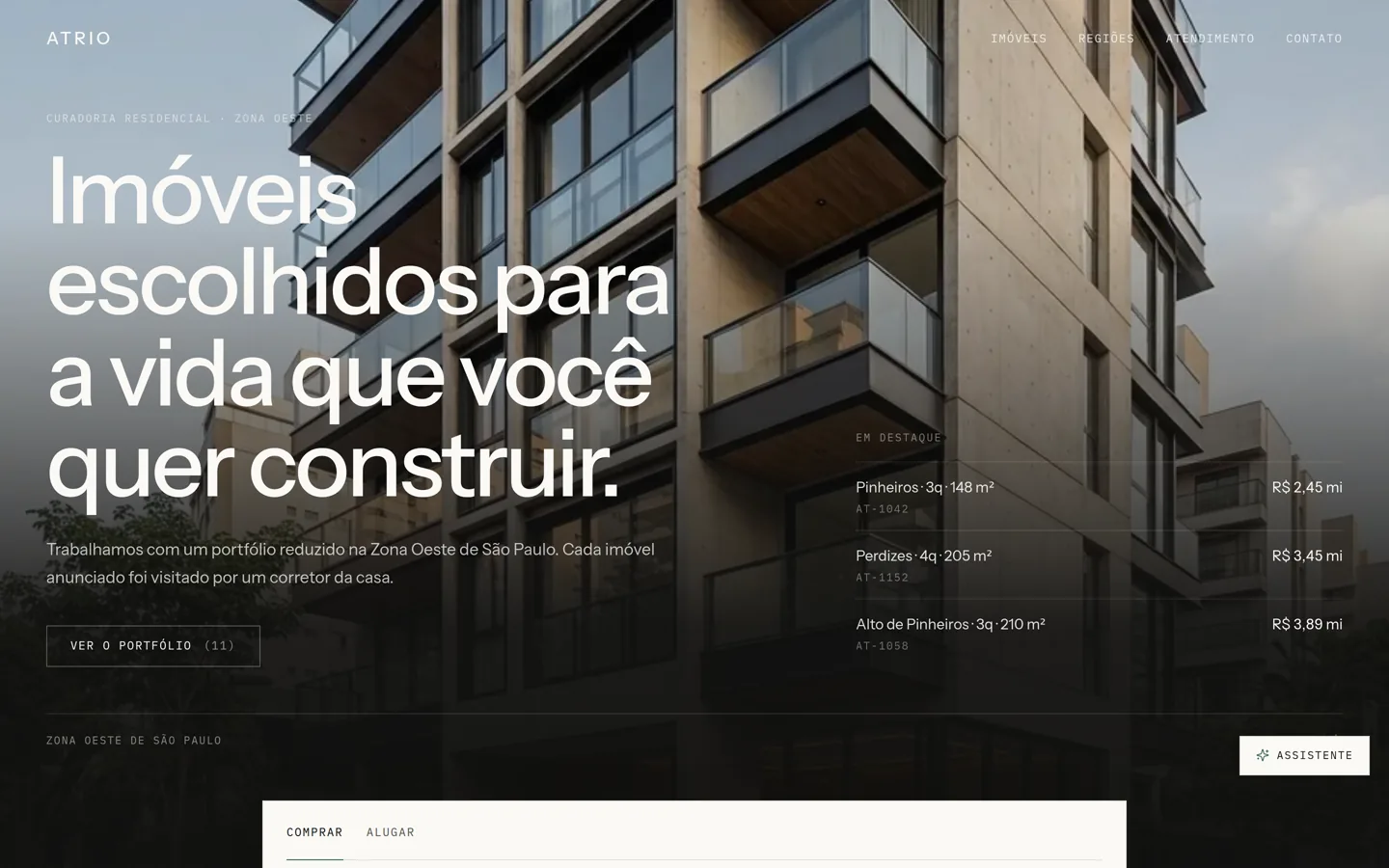 Projeto ATRIO Imóveis — Busca, painel e feeds para portais