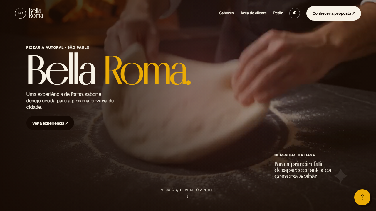 Projeto Bella Roma — Experiência premium para pizzaria